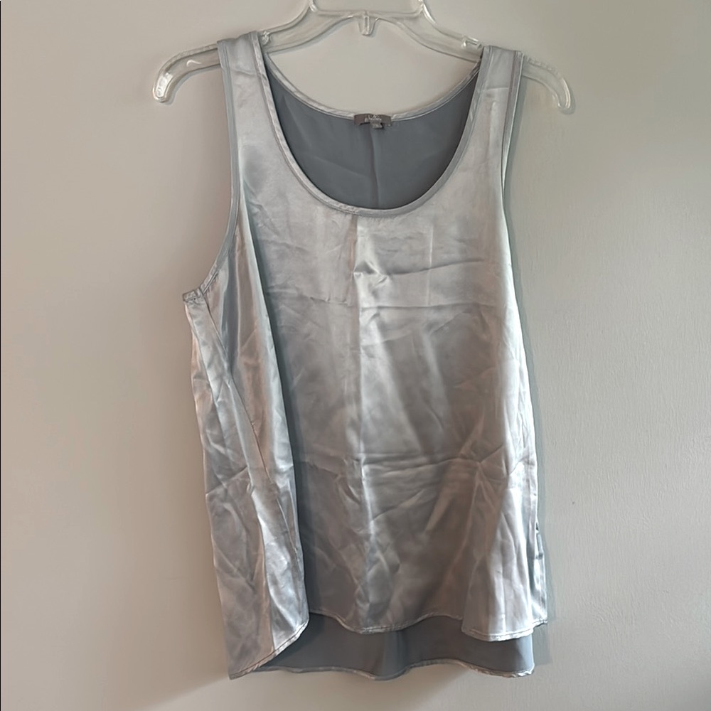 PJ Harlow steel silver blue pajama tank top in style Laura